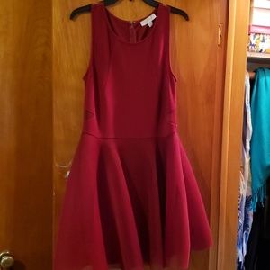 Burgundy fit and flare